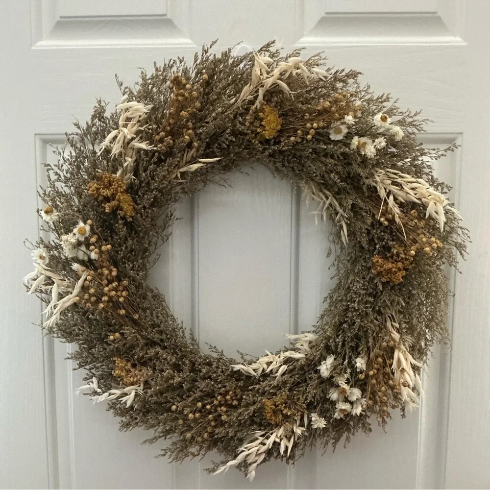 Hearth & Hand Rustic Wreath with Yellow and Cream Accents